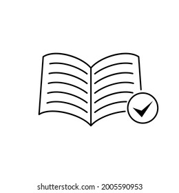 Check Mark Book Education Icon Design Graphic Template Isolated