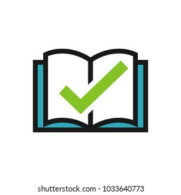 Check Mark Book - Education Logo Vector Template