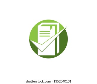 Check mark book icon and symbol vector