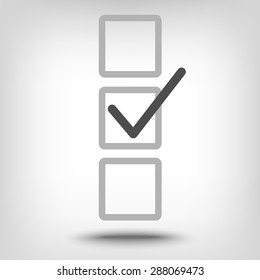 Check mark in box icon as a concept