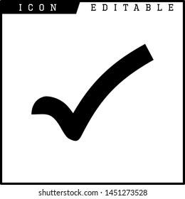 Check mark in a box icon isolated on white background. Tick symbol. Check list button sign. 