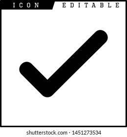 Check mark in a box icon isolated on white background. Tick symbol. Check list button sign. 