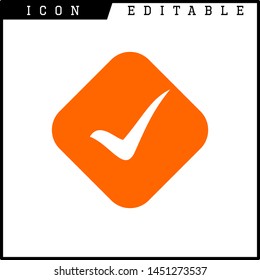 Check mark in a box icon isolated on white background. Tick symbol. Check list button sign. 