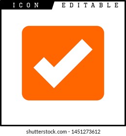 Check mark in a box icon isolated on white background. Tick symbol. Check list button sign. 