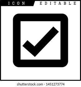 Check mark in a box icon isolated on white background. Tick symbol. Check list button sign. 