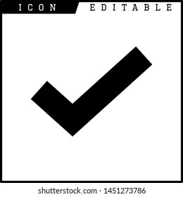 Check mark in a box icon isolated on white background. Tick symbol. Check list button sign. 