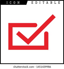 Check mark in a box icon isolated on white background. Tick symbol. Check list button sign