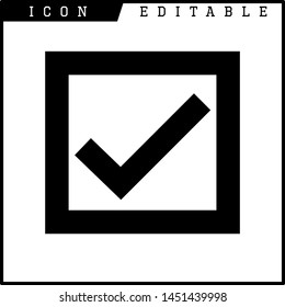 Check mark in a box icon isolated on white background. Tick symbol. Check list button sign