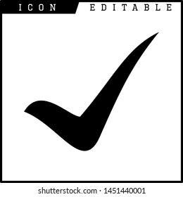Check mark in a box icon isolated on white background. Tick symbol. Check list button sign
