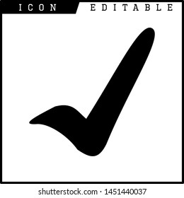 Check mark in a box icon isolated on white background. Tick symbol. Check list button sign