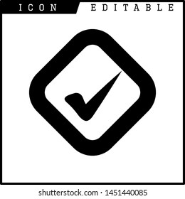 Check mark in a box icon isolated on white background. Tick symbol. Check list button sign