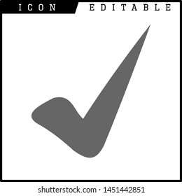 Check mark in a box icon isolated on white background. Tick symbol. Check list button sign