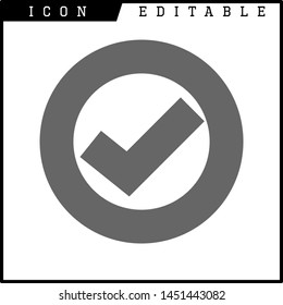 Check mark in a box icon isolated on white background. Tick symbol. Check list button sign