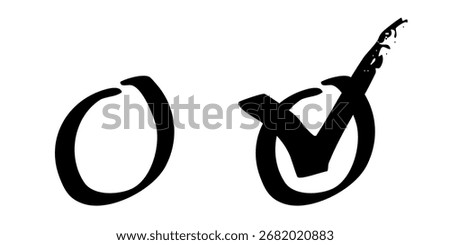 Check mark. Check box icon with right and wrong buttons and yes or no checkmark icons in tick. Isolated checkmark symbol, right and wrong sign concept.