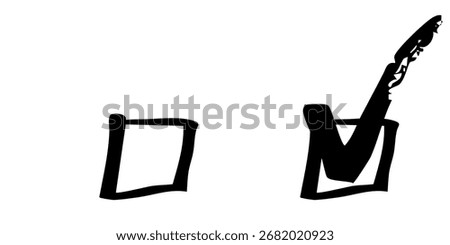 Check mark. Check box icon with right and wrong buttons and yes or no checkmark icons in tick. Isolated checkmark symbol, right and wrong sign concept.