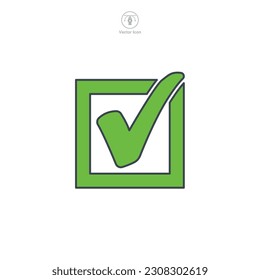 Check Mark in a Box icon symbol template for graphic and web design collection logo vector illustration