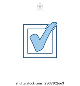 Marcar en una plantilla de símbolo de icono de caja para la ilustración vectorial de la colección de diseño gráfico y web