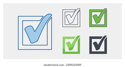 Check Mark in a Box icon symbol template for graphic and web design collection logo vector illustration