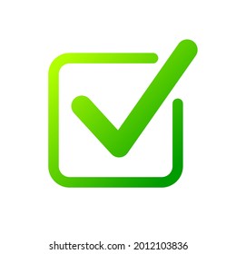 Check mark box icon, Tick symbol, Election vote sign, Check list concept, Simple line design for web site, logo, app, UI, Vector illustration