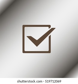 Check mark in box sign.
