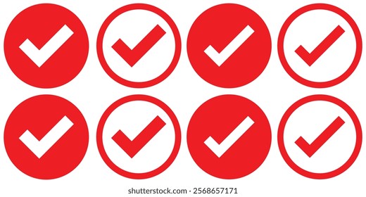 Check mark in box sign. Checkbox,   check mark vector icon. Tick icon. Checkbox icon set. check box icon with correct, accept checkmark icons green tick box, check list. Design eps 10