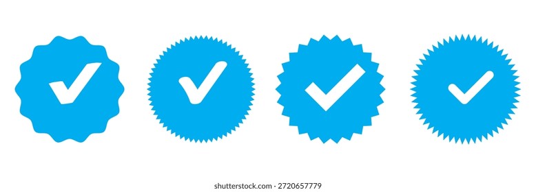Marca de verificación en signo de casilla. Icono de Casilla de verificación. Comprueba, marca el ícono del Vector. Garrapata 
 Icono rellenado. Conjunto de garrapata de diseño plano 
