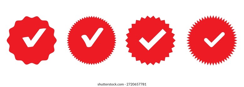 Marca de verificación en signo de casilla. Icono de Casilla de verificación. Comprueba, marca el ícono del Vector. Garrapata 
 Icono rellenado. Conjunto de garrapata de diseño plano 