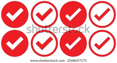 Check mark in box sign. Checkbox,   check mark vector icon. Tick icon. Checkbox icon set. check box icon with correct, accept checkmark icons green tick box, check list. Design eps 10