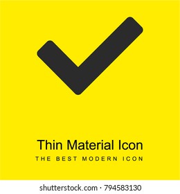 Check mark bright yellow material minimal icon or logo design