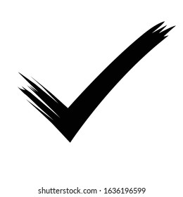 Check Mark Brushed. Vector Symbol