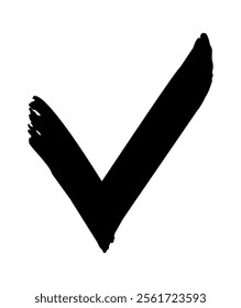 Check mark brushstroke confirmation symbol