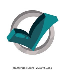 check mark button icon isolated