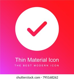 Check mark button red and pink gradient material white icon minimal design
