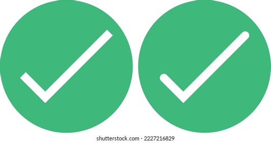 Check mark button set vector illustration . Tick icon set
