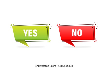 Check mark button with yes and no. Flat simple style trend modern red and green checkmark.