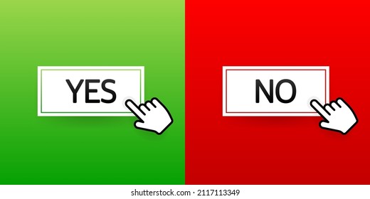 Check mark button with yes and no. Flat simple style trend modern red and green checkmark