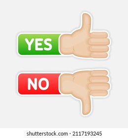 Check mark button with yes and no. Flat simple style trend modern red and green checkmark