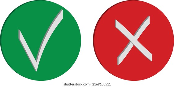 Check mark buttons on white background Vector illustration