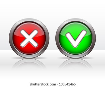 Check mark buttons. Vector illustration.