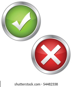 Check mark buttons. Vector illustration.