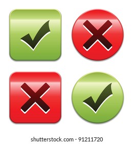 Check mark buttons. Vector illustration.