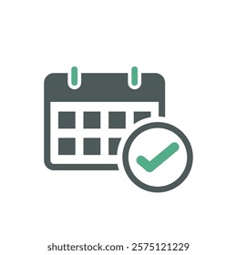 Check Mark Calendar Icon Vector Template