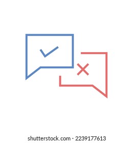 check mark and cancel vector icon