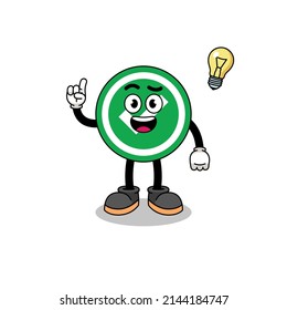 check mark cartoon with get an idea pose , character design