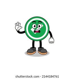 check mark cartoon illustration doing stop hand , character design
