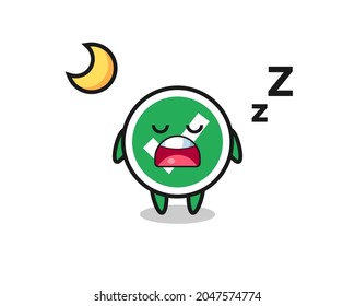 marca de verificación ilustración de personaje durmiendo en la noche, diseño bonito