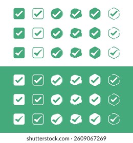 Check Mark Checklist Badge Sticker Vector Template
