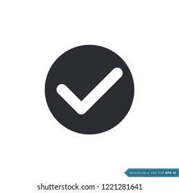 Check mark, Checklist in Circle Icon Vector Template Illustration Design