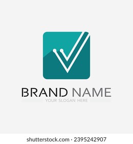 check mark and checklist design icon symbol and logo