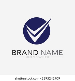 marca de verificación y símbolo de icono y logotipo de diseño de lista de verificación